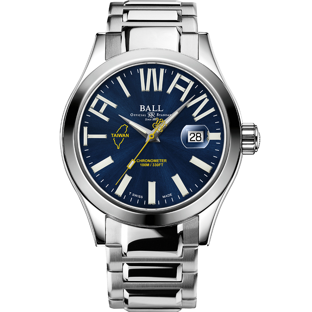 【BALL 波爾】台灣騰雲號 130周年 Engineer III 天文台認證機械腕錶-43mm(NM9028C-S34C-BE)